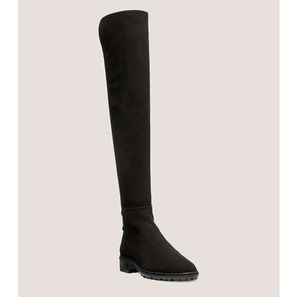 Stuart Weitzman City Boot Over the Knee Sz 6 Black Suede - Picture 1 of 3